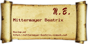 Mittermayer Beatrix névjegykártya
